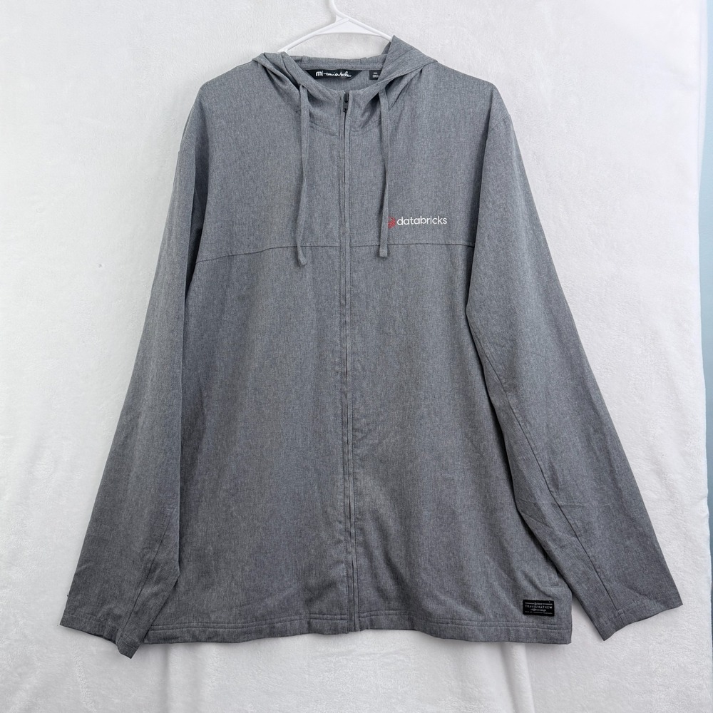 Travis Mathew Jacket Mens 2XL Gray Full Zip Waterlust Golf Performance